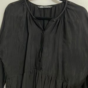 Black button up shirt dress